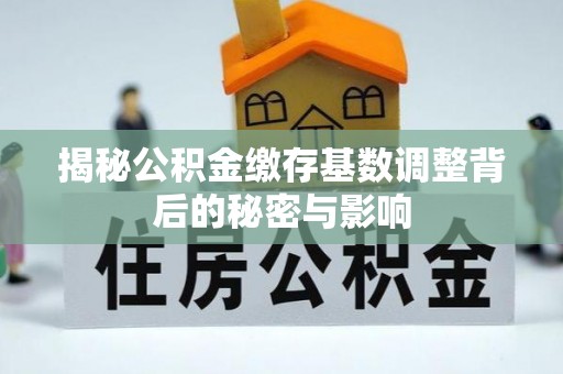 建昌揭秘公积金缴存基数调整背后的秘密与影响