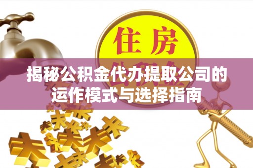建昌揭秘公积金代办提取公司的运作模式与选择指南