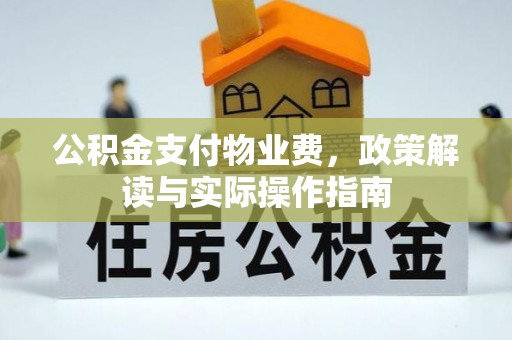 建昌公积金支付物业费，政策解读与实际操作指南